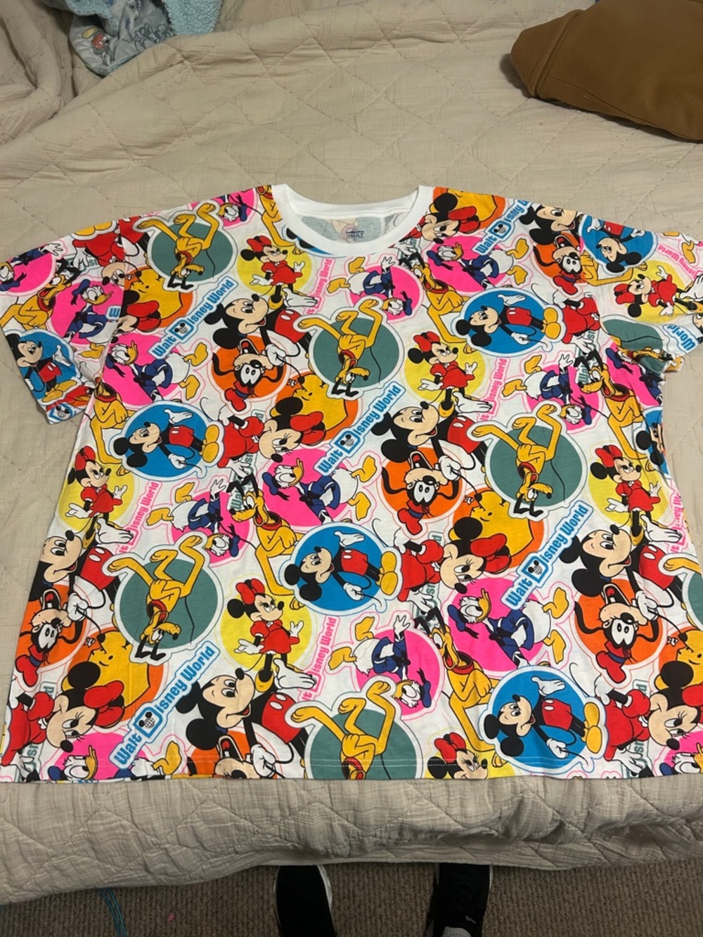 Disney Vault-Multicolor All-Over Mickey & Friends Short Sleeve Tee
